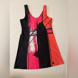 Volt Design Multicolor Sleeveless Tank V Neck Stretch Dress Size 4 No. 254 Gafa